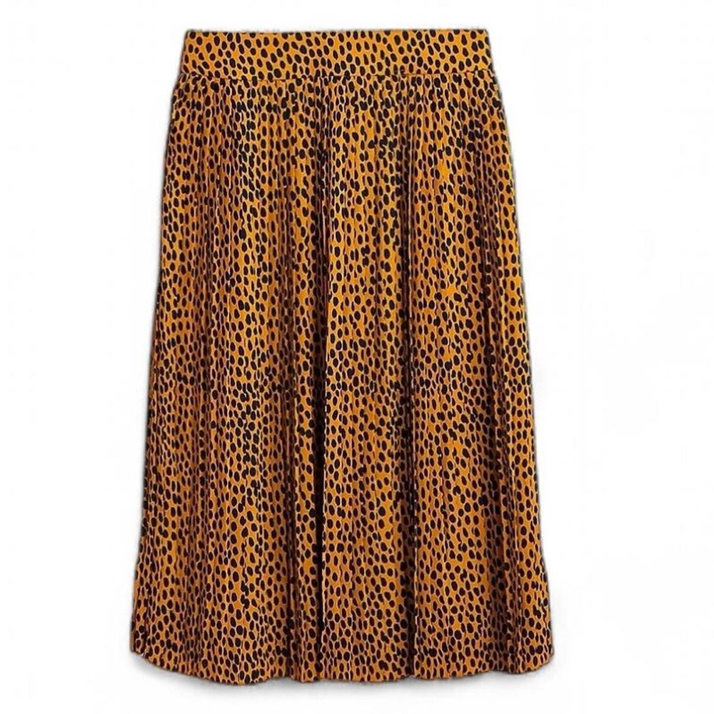 Leopard Print Pleated Skirt